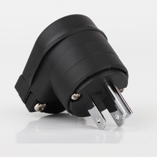 7字型L型90度弯镀金欧标美标国标电源插头插尾HIFI音响插头FI