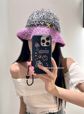 MIMI · ins气质牛仔刺绣蝴蝶链条适用13苹果17ProMax手机壳iPhone16全包15Pro新款17软壳14甜美少女心保护套