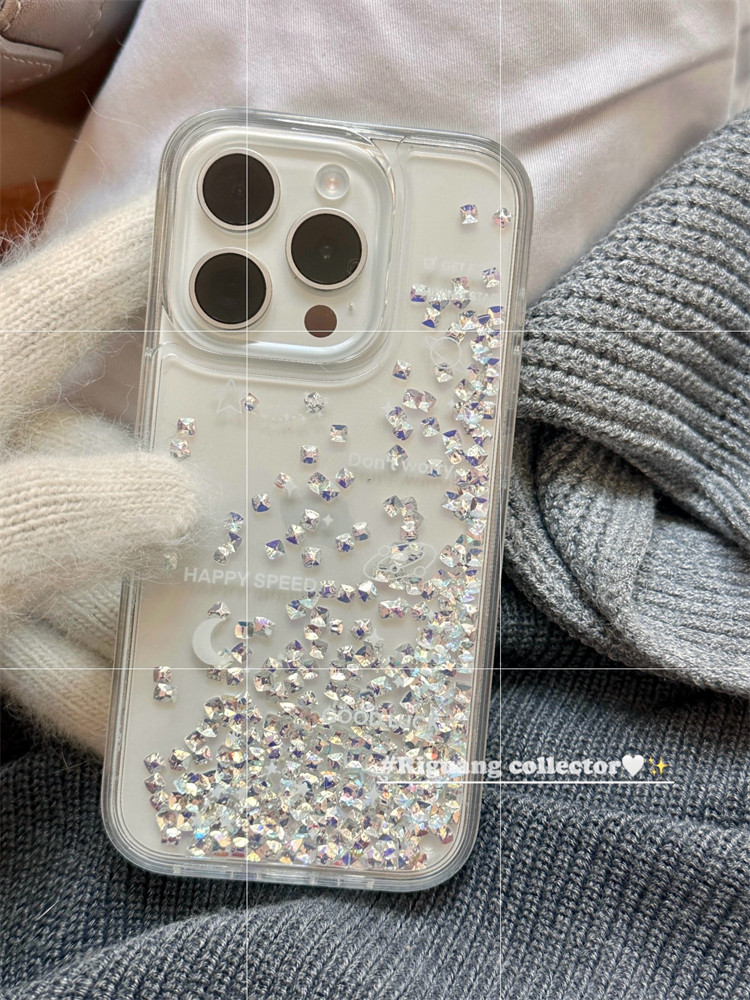 日光收藏家 韩国ins透明液体钻石流沙适用11苹果15ProMax手机壳iPhone14流动水钻13软边12防摔11少女