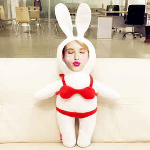 diy娃娃定制 照片玩偶毛绒玩具比基尼人脸兔子创意214礼物送男友