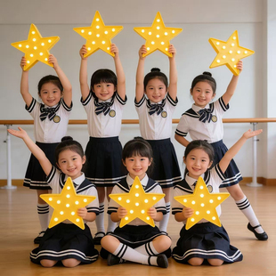 网红演出大号手持星星灯儿童舞台表演道具手拿发光led灯蓝色黄色