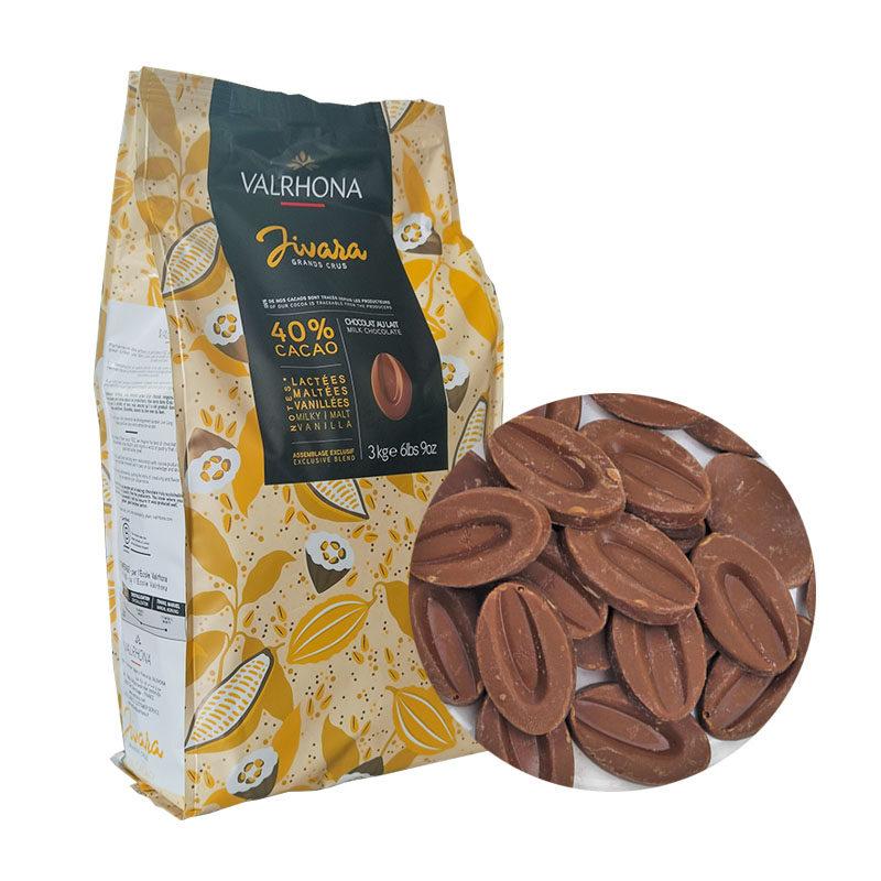 法国进口valrhona法芙娜40%吉瓦那250g 牛奶巧克力币500g烘焙原料
