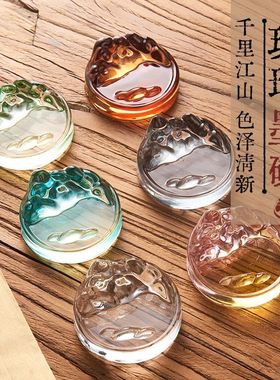 书法专用琉璃小墨碟国画学生毛笔墨汁墨蝶墨水碟墨汁碟墨池笔搁