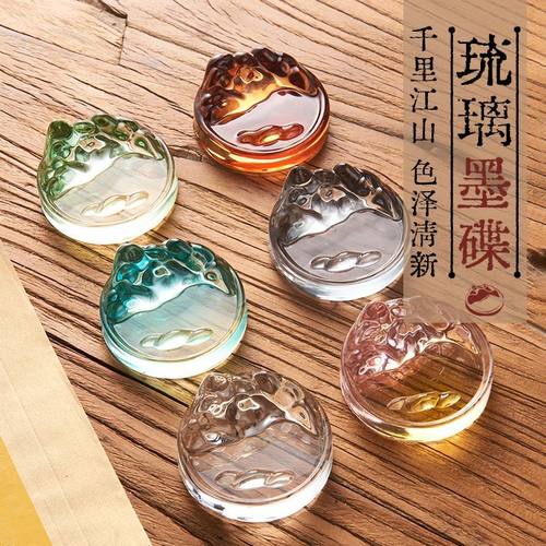 书法专用琉璃小墨碟国画