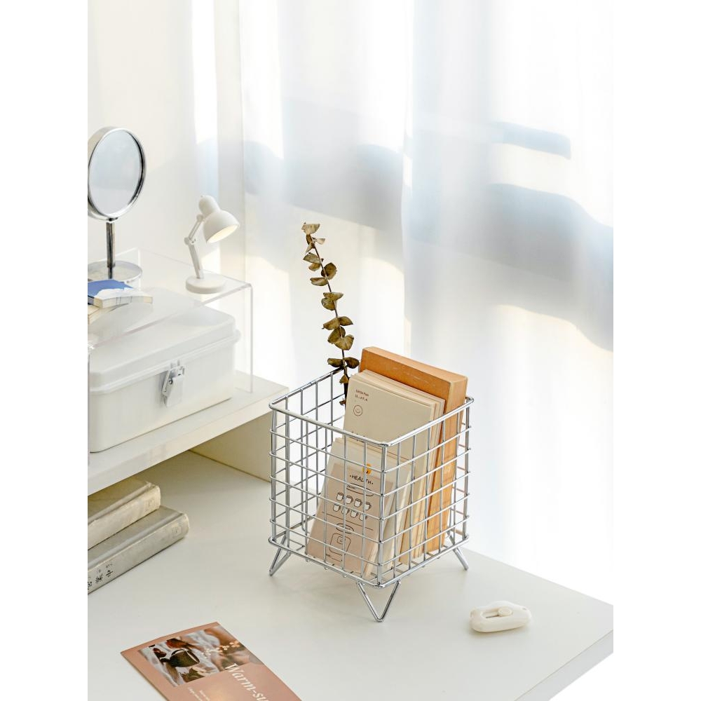 铁艺面膜收纳盒桌面大容量洗脸巾护肤品置物架化妆品眼影盘收纳筐