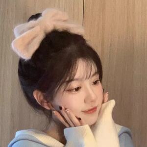 温暖回归~甜美毛绒蝴蝶结发夹顶夹毛毛发卡仿水貂毛秋冬日韩发饰