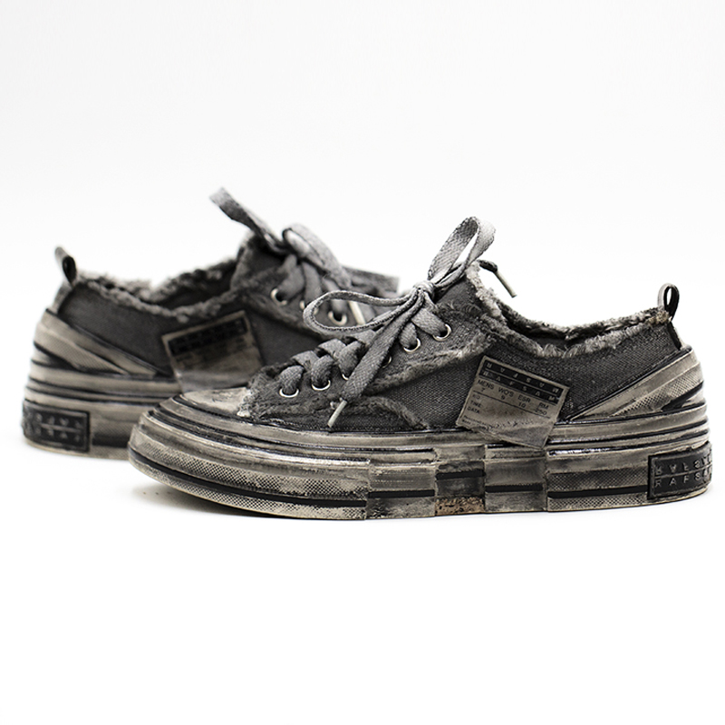 街头风帆布鞋手工做旧厚底乞丐鞋