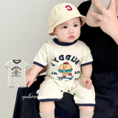 连体衣 哈衣爬服婴儿薄款 宝宝夏季 衣服纯棉a类透气宽松婴幼儿短袖