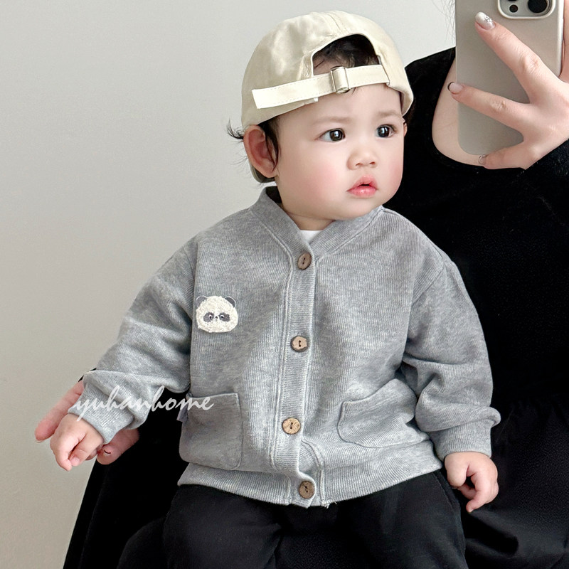 男宝宝外套春装休闲宽松长袖开衫棒球服针织衫婴儿衣服外套春秋