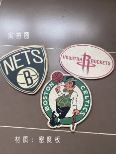 饰湖人篮网凯尔特 NBA篮球迷用品队徽队标复古木板周边寝室店铺装