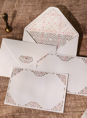现货Echoes欧式古典花纹浮雕烫印手帐祝福表白请柬留言贺卡信封