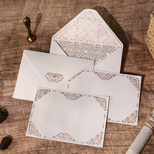 现货Echoes欧式古典花纹浮雕烫印手帐祝福表白请柬留言贺卡信封