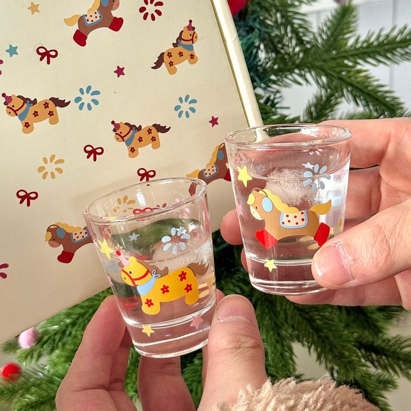 2026马年迷你白酒杯套装卡通可爱清酒杯shot一口杯烈酒杯烧酒杯子