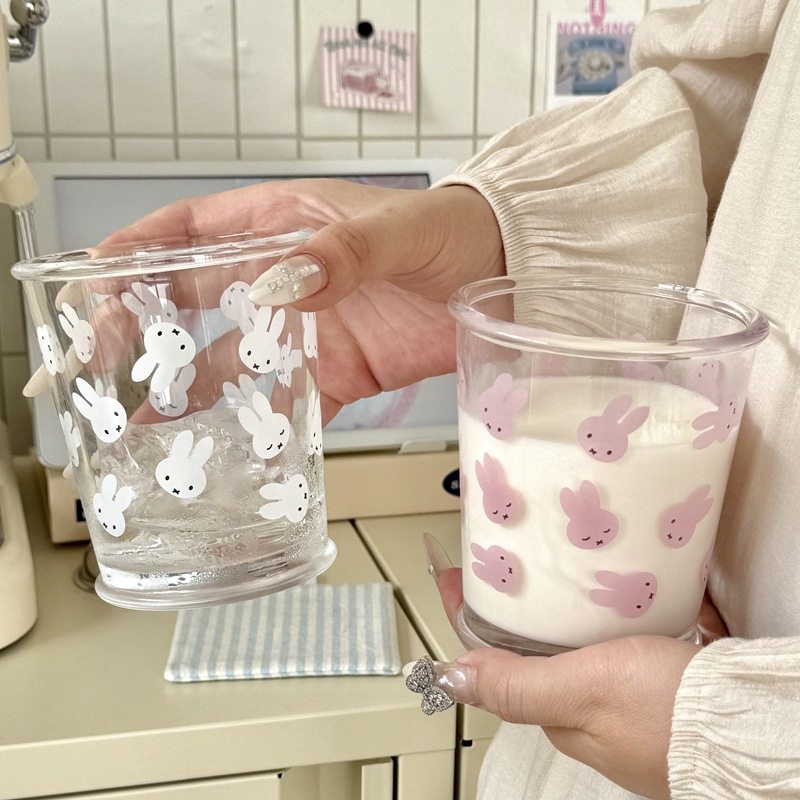 韩ins风小众玻璃杯子咖啡杯少女心兔子牛奶水杯高颜值冷萃杯女生,餐饮具,玻璃杯,淘宝优惠券,粉丝福利购,淘宝优惠卷
