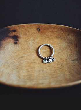 笑脸纯银戒指ins百搭礼物