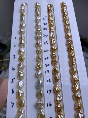 南洋金珠 keshi立体 多面折光，毕业时尚珠型 毛衣链 珠光品质高