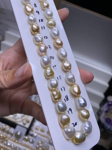 海水金珠 澳白 凯西珍珠 keshi混搭型8-10mm腰宽