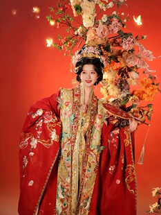 【出租】遇囍来金缕长乐汉服婚服宋制拖尾大袖衫女盘金绣传统婚礼