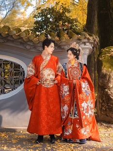嫁衣國(guó)風(fēng)婚禮馬面裙 遇囍來(lái)漢服婚服明制鳳冠霞帔中式 出租