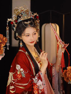 【出租】兰亭别院莲鲤 圣母冠汉服婚嫁头饰套装长流苏发冠新娘簪