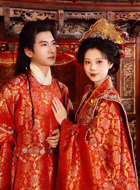 【出租】长乐未央高定宋制宋锦汉服婚服丹锦朝凤锦尚出租