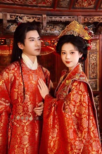 【出租】长乐未央高定宋制宋锦汉服婚服丹锦朝凤锦尚出租