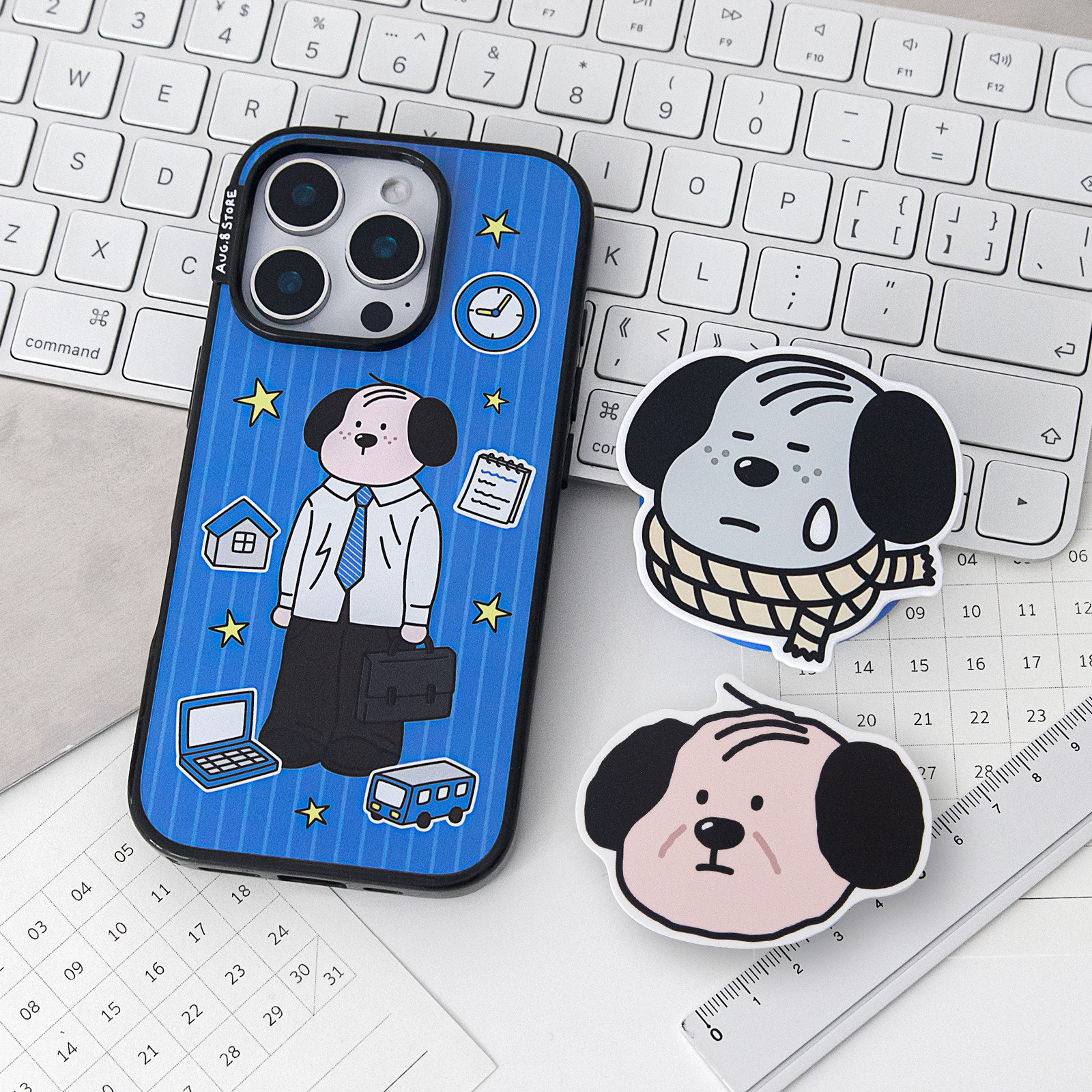 人间八月八秃头小狗磁吸手机壳