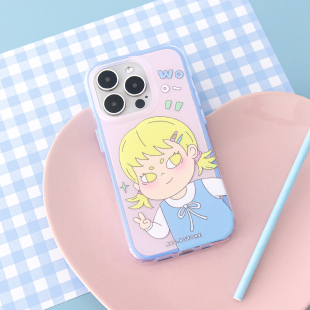 人间八月八丨原创Pippa噼啪女孩可爱少女iPhone16promax二合一苹果17手机壳全包15pro透明保护套