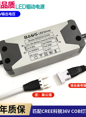 LED驱动电源COB天花筒灯恒流镇流器36V CREE科锐灯珠轨道灯30W35W