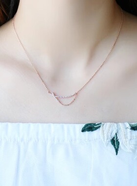 小美优品微笑吊坠项链女士锁骨链