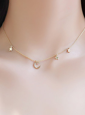 小美优品新款星星月亮吊坠项链