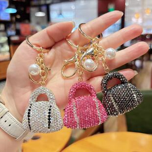 欧美时尚ins贴钻包包钥匙扣小众高级感满钻钥匙链轻奢手机小挂饰