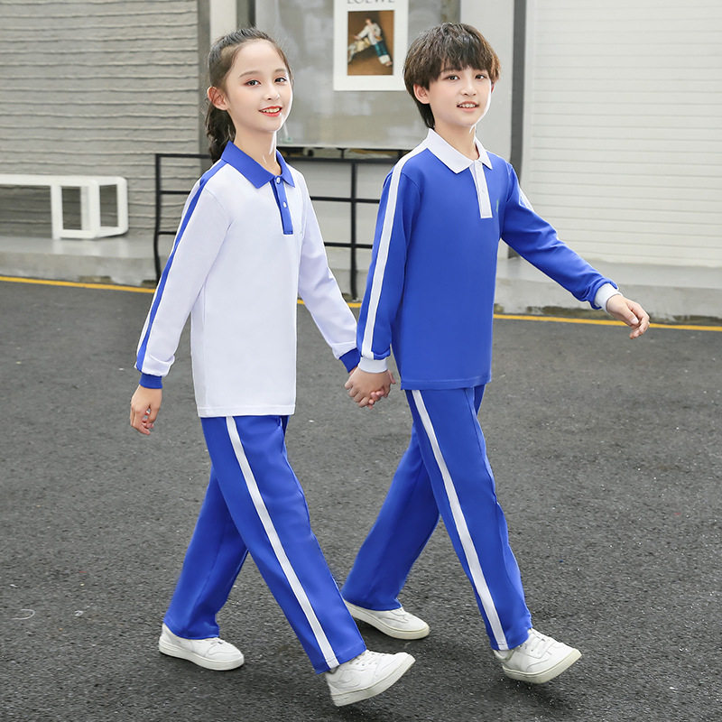 深圳统一小学生校服男女生秋季运动套装纯棉长袖T恤上衣深圳校服