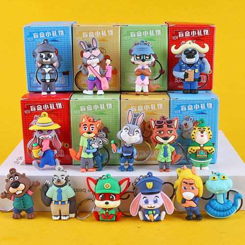 疯狂动物城钥匙扣盲盒小礼品立体公仔包包挂饰儿童幼儿园学生奖励