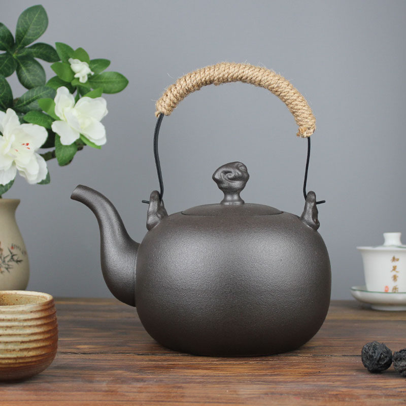 陶瓷烧水壶家用煮茶器粗陶煮水泡茶壶电热陶炉明火户外煤气养生壶