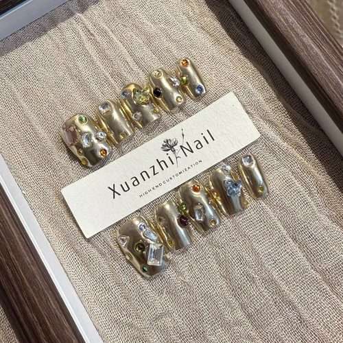 【宝石盒子】复古金属涩味INS小猴子同款短款纯手工定制穿戴甲