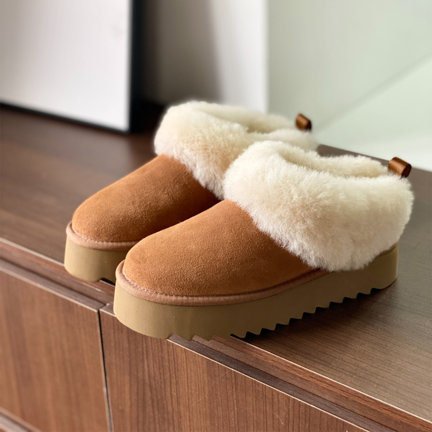 外贸澳洲雪地靴圆头厚底短靴