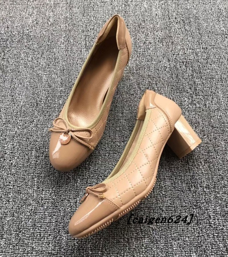 霍根新款意大利外贸羊皮粗跟女鞋