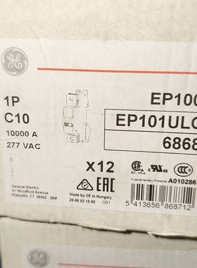 美国GE通用电气断路器 EP100UL系列 1P C10 型