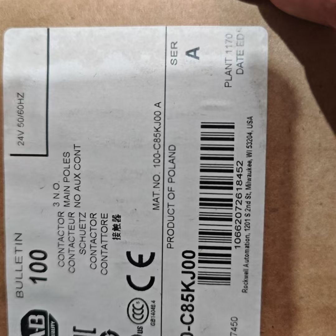AB罗克韦尔接触器 100-C85KJ00 24V