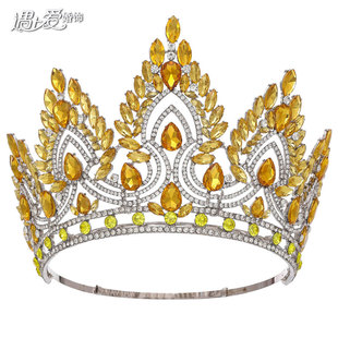 新娘皇冠奢华选美冠军皇冠走秀桂冠巴洛克王冠女王派对头饰972