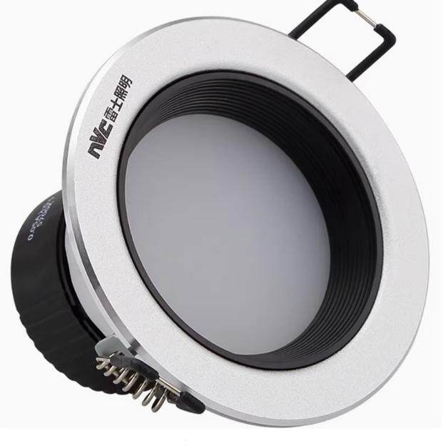 NVC雷士照明 NLED9114N 12W 砂银边 LED天花筒灯开孔12CM