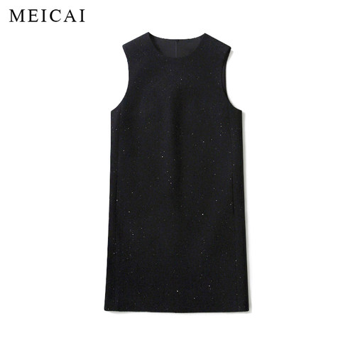 美裁小黑裙经典极简无袖连衣裙