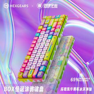 黑峡谷x创键宇宙联名机械键盘Yokilea艺术家Gasket结构三模RGB灯