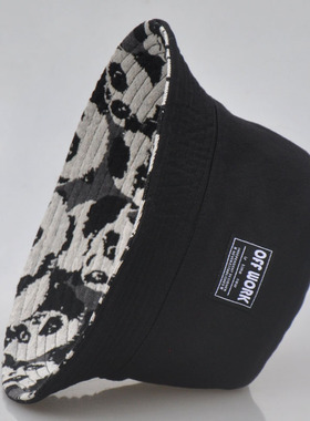 OFFWORK渔夫帽女2024新款日系棉麻遮阳防晒大头围帽子显脸小盆帽