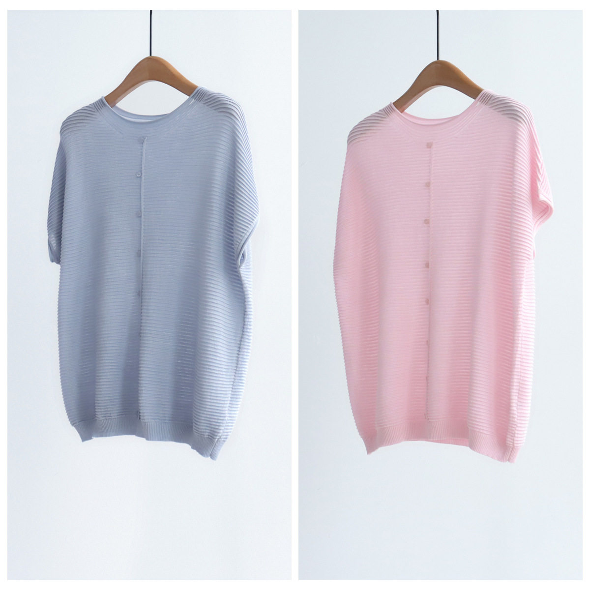 夏季宽松文艺圆领短袖针织衫莱赛尔天丝轻薄垂坠套头罩衫T恤上衣