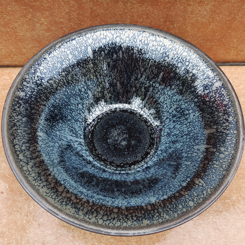 建阳水吉铁胎原矿釉油滴超大斗笠