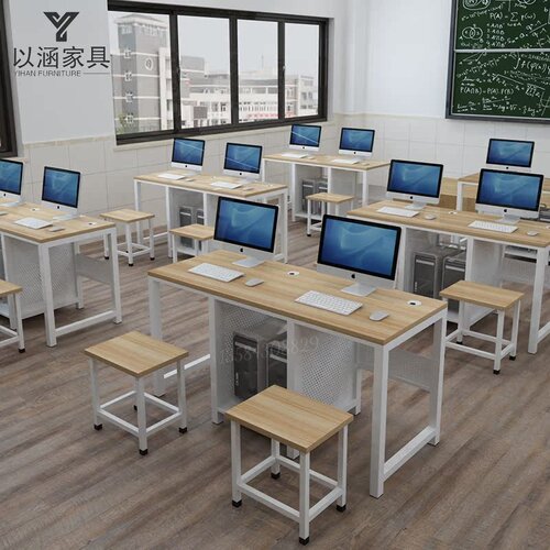 学校机房培训室电脑桌以涵双人