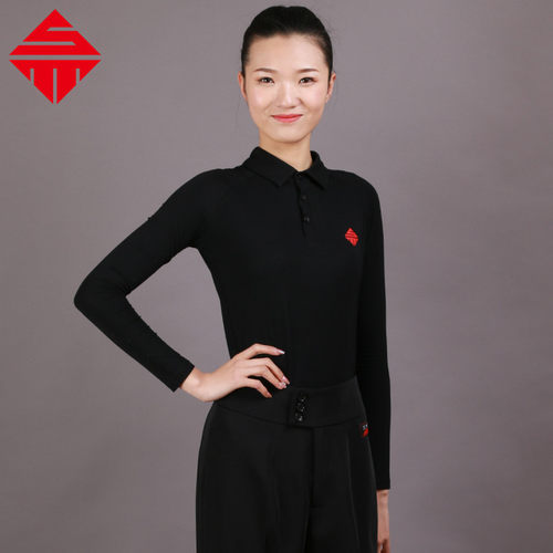 三木丹思摩登舞polo翻领训练服