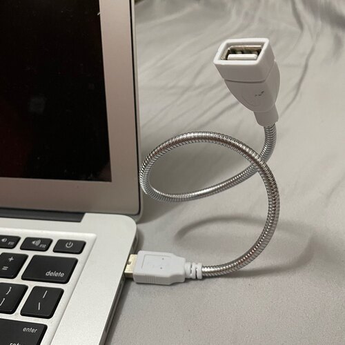 USB延长线小夜灯头风扇专用金属软管万向随意弯曲蛇形管通用插口